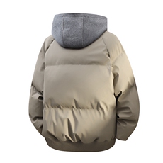 现货高品质重磅工艺美式高街假两件PU皮棉衣男女加厚棉服外套，男装棉衣，电商A486