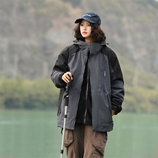 户外三合一拼接冲锋衣宽松百搭防风防水外套夹克男女款1818-P95，男装夹克，电商B306