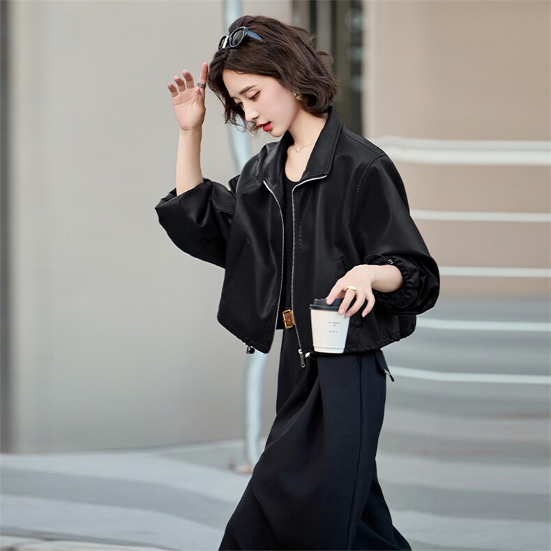 跑量安哥拉小皮衣外套女2026春秋新款高级感炸街小个子机车服夹克,女装皮衣,美拉德工厂直营店