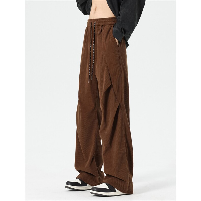 2024抖音款灯芯绒多色压折时尚简约多色休闲裤特价35，男装休闲裤，电商B388