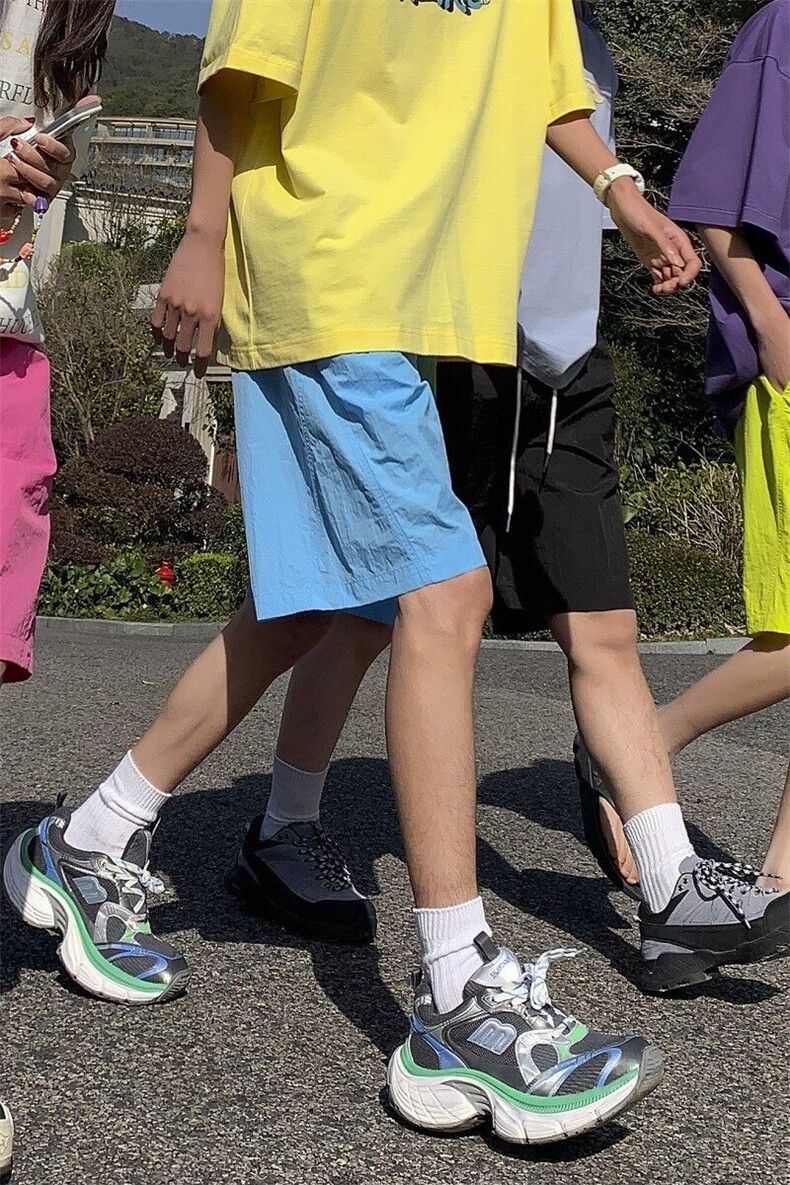 2025新款多巴胺侧边分割休闲短裤大码M~4XLXZ604-DK203-P35控48,男装牛仔裤,星座604