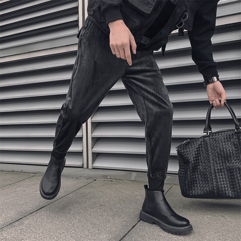 2025秋冬季新款灯芯绒休闲裤男韩版潮流纯色条绒裤子男网红同款，男装休闲裤，电商A327