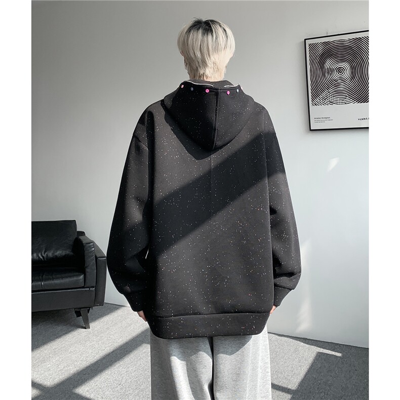 WY10181-特P55加绒特65重磅美式连帽大码卫衣半拉链外套男,女装短外套,电商A059
