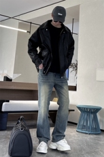 春季男款长裤美式复古微喇叭牛仔裤高街休闲裤1412-2/992/P60，男装休闲裤，星座1412-2