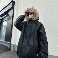 【有货】DHY550-P110冬季保暖可脱卸毛领重磅PU皮棉衣厚外套男，男装棉衣，星座603-2