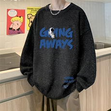 加厚加绒毛衣男大码毛线衣男针织衫男线衫M19230-P45加绒款-P65，男装针织衫/毛衣，电商A040