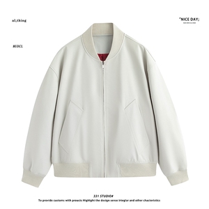 平铺~春季阔版简约棒球服夹克外套 YJ6018/P98图片