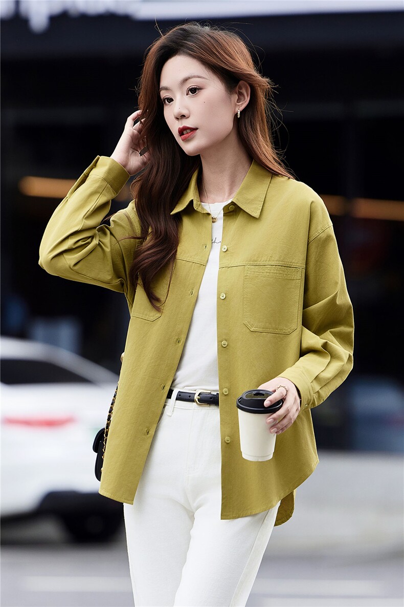 长袖衬衫2025年春季新款女装衬衣时尚洋气休闲大码百搭高级感上衣,女装衬衫,丽影随形