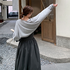 灰色慵懒风披肩开衫套装裙女2025开春穿搭一整套吊带连衣裙两件套，女装套装/套裙，2C271