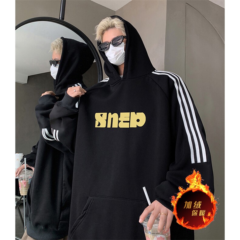 抖音得物供货提供视频秋冬重磅美式宽松织带连帽卫衣0413,男装卫衣,电商A486