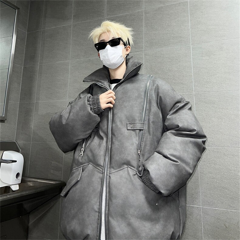 皮棉服冬季宽松港风棉衣立领冬装棉袄外套男MY2415-特100控168,男装棉衣,电商B370