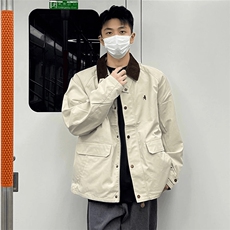 得物二开乳白色底特律工装夹克男款美式复古痞帅外套JK1259-P70，男装夹克，星座1103-3