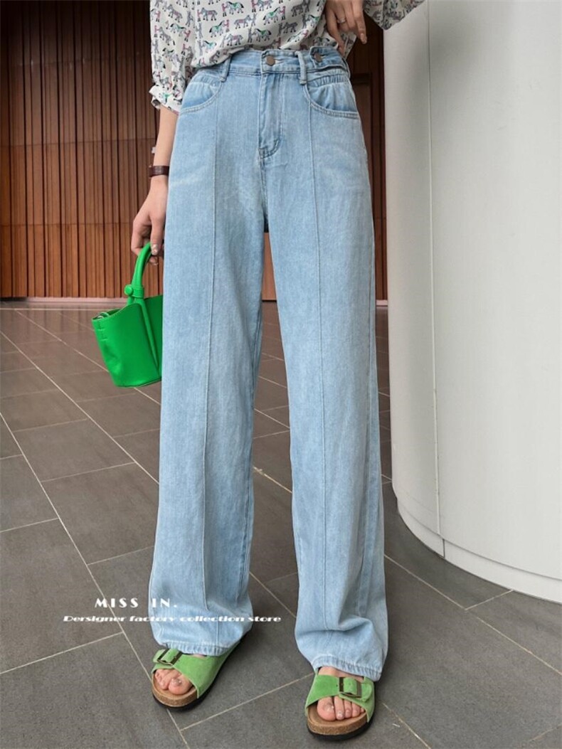 现货夏季浅色牛仔裤，女装牛仔裤，蜜思印·金