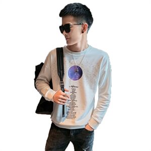 QC20/P58控78 2021春秋社会小伙潮流宽松百搭简约潮牌套头卫衣男 白图片