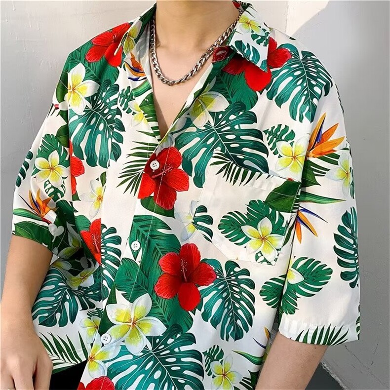 夏威夷风三亚旅游短袖花衬衫男海南岛休闲沙滩服T5108-P26,男装衬衫,星座1109-3