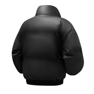 现货5W件冬季三防重磅boxy短款羽绒连帽PU皮棉衣外套防风加厚棉服图片