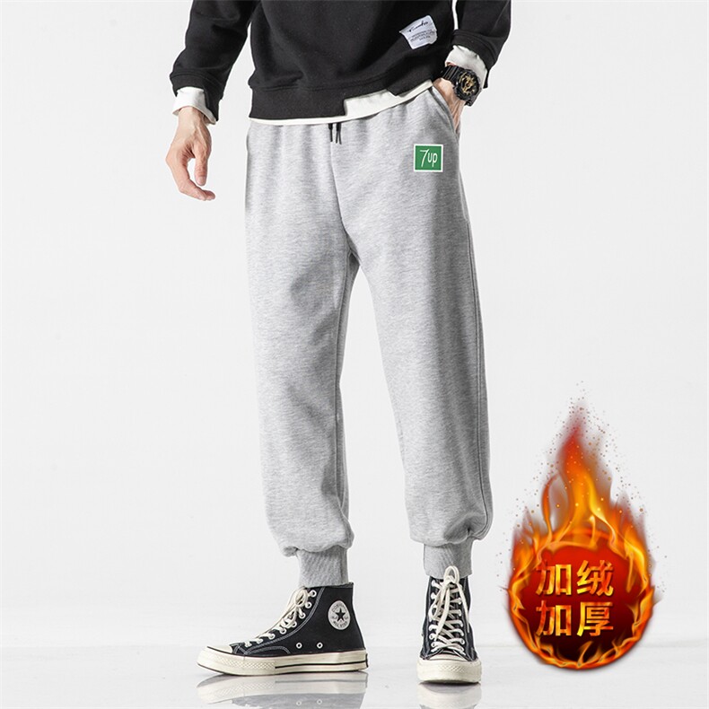 K12058-P40加绒P50束脚纯棉运动裤男士休闲裤大码宽松卫裤男,男装休闲裤,电商A040A