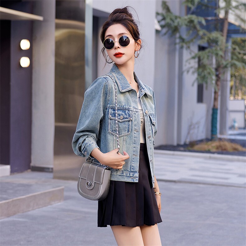 2024年春季新款时尚潮流牛仔外套，女装牛仔外套，依曼迪