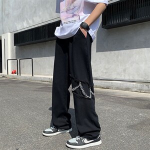 现货 美式hiphop裤男宽松vibe裤潮牌高街ins链条工装 K2577-P46图片
