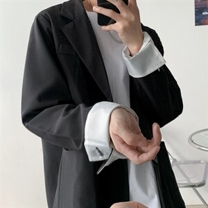 2026秋季新款外套宽松INS拼色休闲西服潮F02P75,男装西服,电商D325