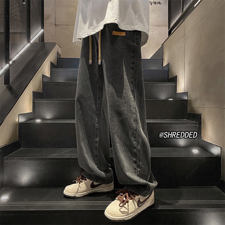 品质休闲牛仔裤男贴标长裤vibe高街百搭裤子B315-K5550-P45控58图片
