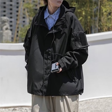 冲锋衣夹克男士韩版潮流连帽宽松2024秋季新款ins外套W5869-P53，男装夹克，星座412-2