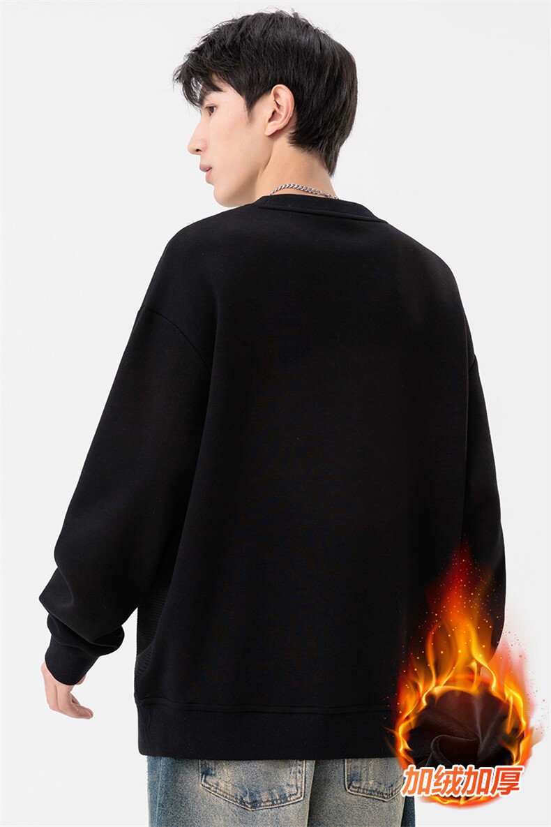 加绒加厚M-8XL休闲圆领拼接卫衣男6081加绒-P52,男装卫衣,星座209