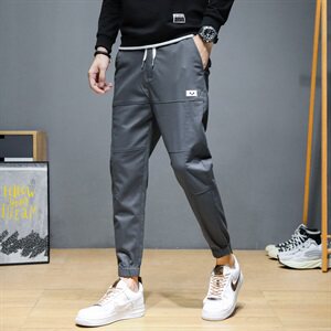 秋冬休闲裤男士宽松束脚哈伦百搭潮牌工装青年弹力长裤K705-P45图片
