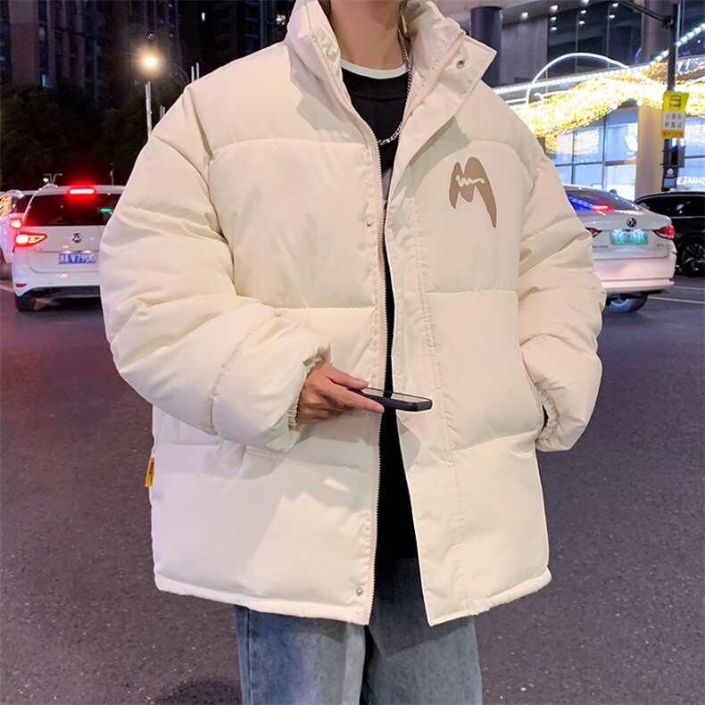 情侣棉衣新款立领面包服M字母棉服棉袄外套3352-P65控98量大有差,男装棉衣,星座207