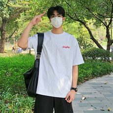 万针全刺绣工艺抖音得物高品质260克重磅纯棉双纱美式高街短袖T恤，男装T恤，电商A486