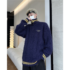 英伦学院风麻花polo领毛衣男秋冬  MY9555 P68图片