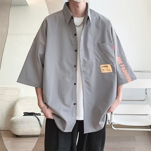 日系条纹短袖衬衫男夏季cityboy休闲衬衣潮牌外套潮CY1081-P33,秋季男生硬汉工装搭配图片