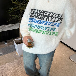 美式复古撞色条纹毛衣外套男潮高级感针织衫vintage图片
