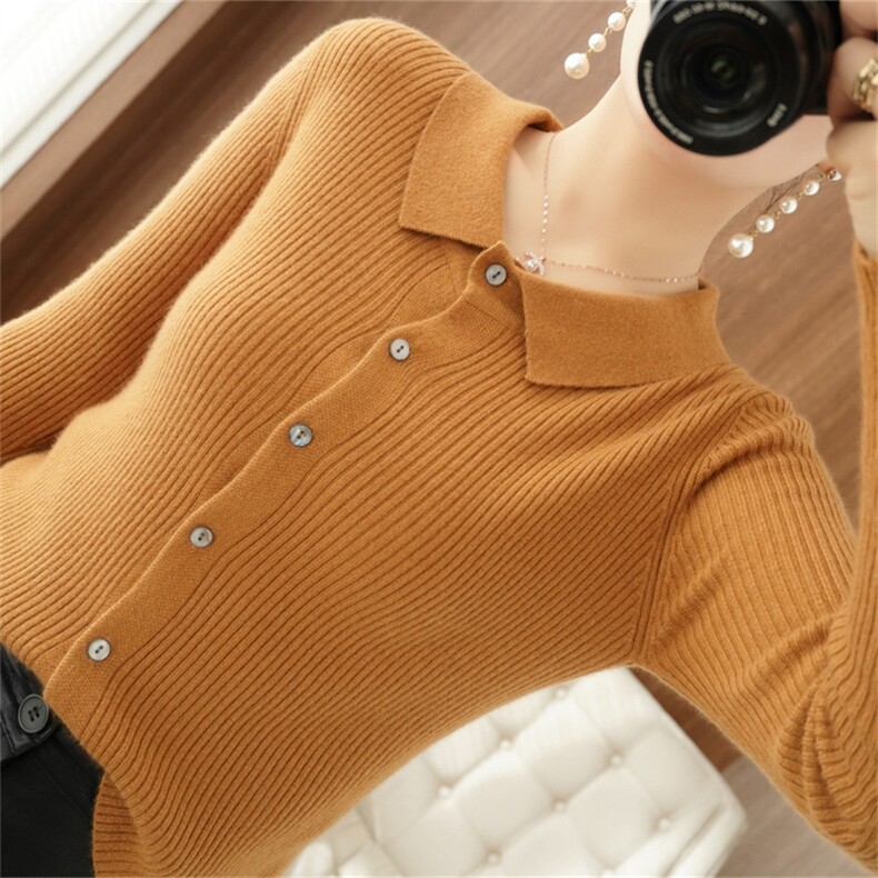 POLO领毛衣开衫针织外套女薄款宽松短款羊毛上衣长袖春秋冬外搭,针织衫/毛衣,暖姿羊绒
