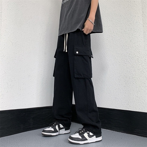 口袋工装裤侧口袋阔腿工装裤子ins休闲裤长裤港风潮K0222-P40图片