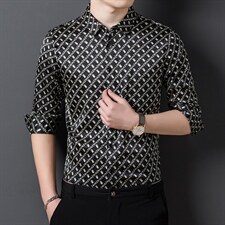 BB1811钱塘2020-2新款休闲男士衬衫宽松长袖衬衣P300，男装衬衫，钱塘207-2
