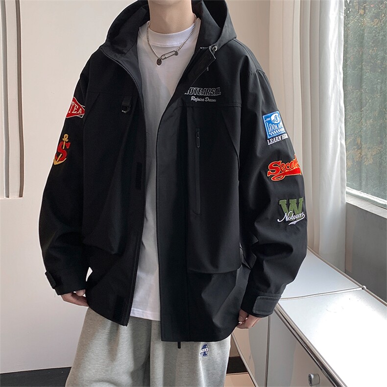 春季新款美式山系户外情侣冲锋衣机能刺绣外套夹克JK02318-P100,男装夹克,星座308B-2
