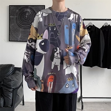 美式圆领毛衣男慵懒风休闲针织衫GM65P40，男装针织衫/毛衣，星座1116-2