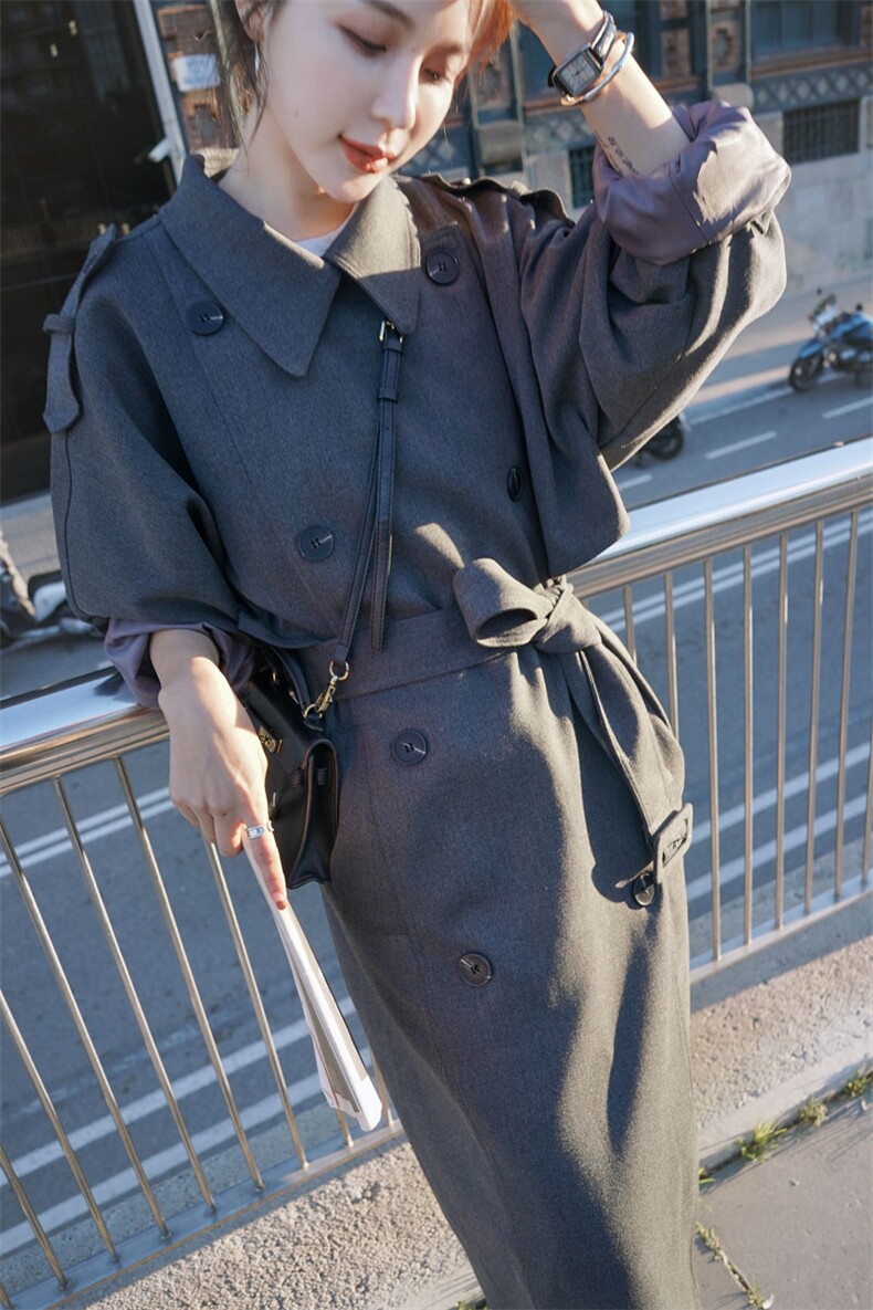 现货2021春秋季新款已出货新款风衣外套225-F10-P145（控198）,女装风衣,浙宝225