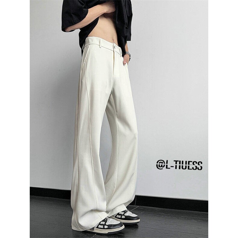 美式斜切微喇叭西裤高街cleanfit冰丝休闲裤子504-K246-特P39控78，男装西裤，星座504