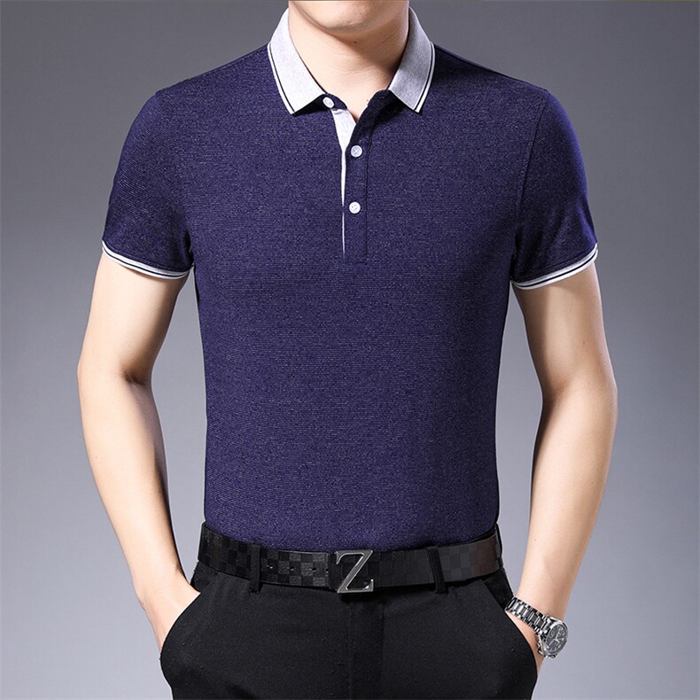 夏季男装商务休闲POLO翻领短袖T恤男2023夏季新款时尚潮流半袖,男装T恤,电商B212（原钱塘6029）