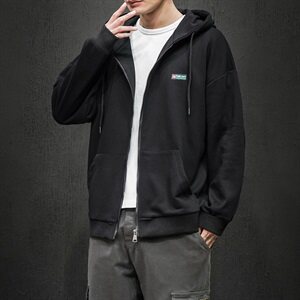 2021春秋季新款开衫卫衣男青年大码连帽外套男w201-p58图片