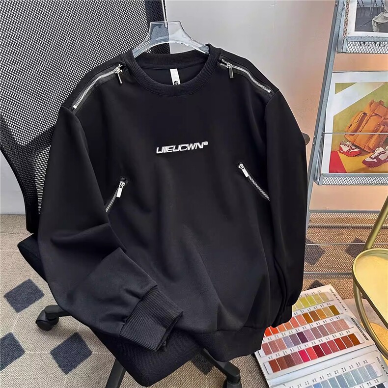 2026潮流潮牌宽松百搭休闲舒适上衣卫衣男女情侣长袖卫衣纯色，男装卫衣，星座506A