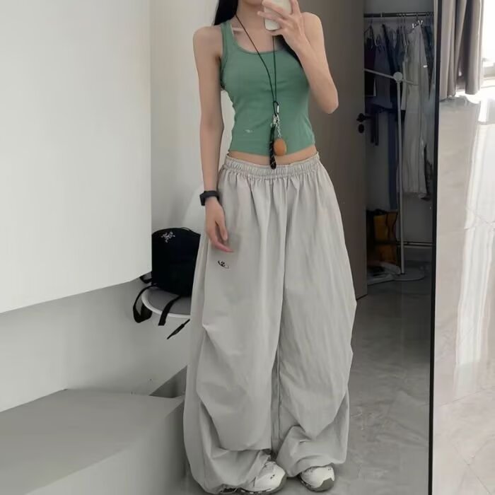 新款简约原宿无品牌夏季速干运动裤降落伞工装休闲裤潮流百搭ins,男装工装外套,星座1210-1