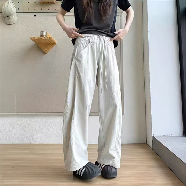 1506A/GF0110/P44美式复古褶皱阔腿垂感弯刀裤西裤男女，男装西裤，星座1506A