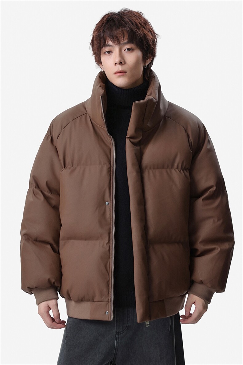 新款冬季羽绒立领PU皮棉服棉袄韩版宽松外套A436-2522-P80,男装棉衣,电商A436