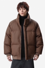 新款冬季羽绒立领PU皮棉服棉袄韩版宽松外套A436-2522-P80，男装棉衣，电商A436