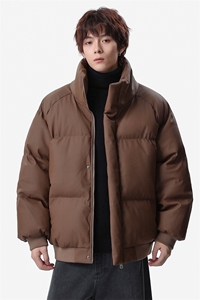 新款冬季羽绒立领PU皮棉服棉袄韩版宽松外套A436-2522-P80图片