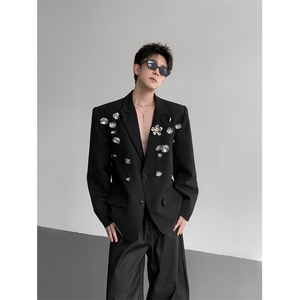 现货 25秋冬设计金属花朵重工华丽蹦迪礼服西装外套xz155-p168图片