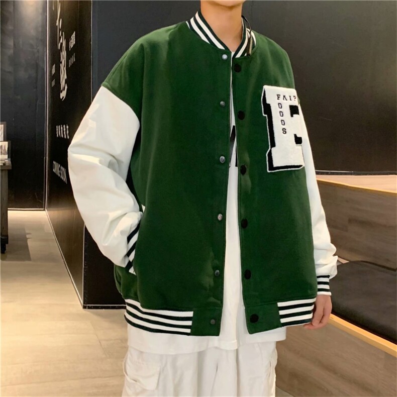 A棒球服外套男潮牌ins嘻哈春秋新款高街宽松拼接夹克W2284-P58,男装夹克,星座512-2